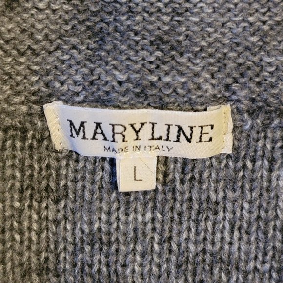 Maryline Made in Italy Gray Thick Knit Top Button Womens Cardigan Large - Picture 6 of 7